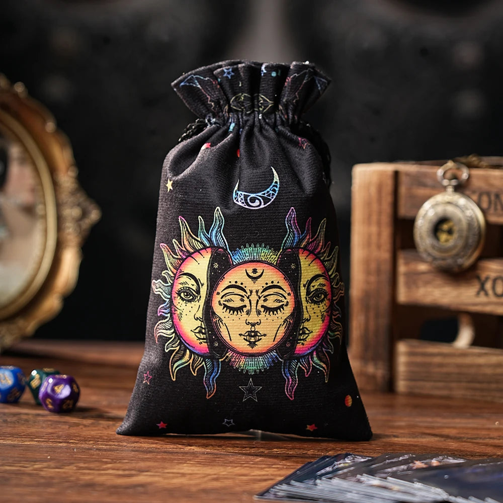 1pc/6pcs Velvet Tarot Oracle Cards Storage Bag Tarot Pouch Rune Dice Crystal Jewelry Bag Multiple Use Pouch Witch Divination