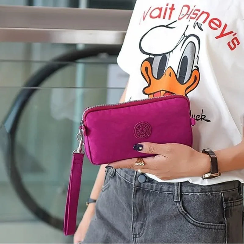 Fashion Women Wallet Credit Card Key Phone Holder Zipper Purses and Handbags Designer Wristlet Waterproof Nylon Clutch Bag Coin Purse