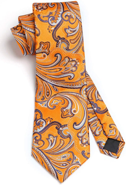 Ties for Men Paisley Tie and Pocket Square Woven Classic Floral Mens Ties Handkerchief Set Wedding Party Necktie