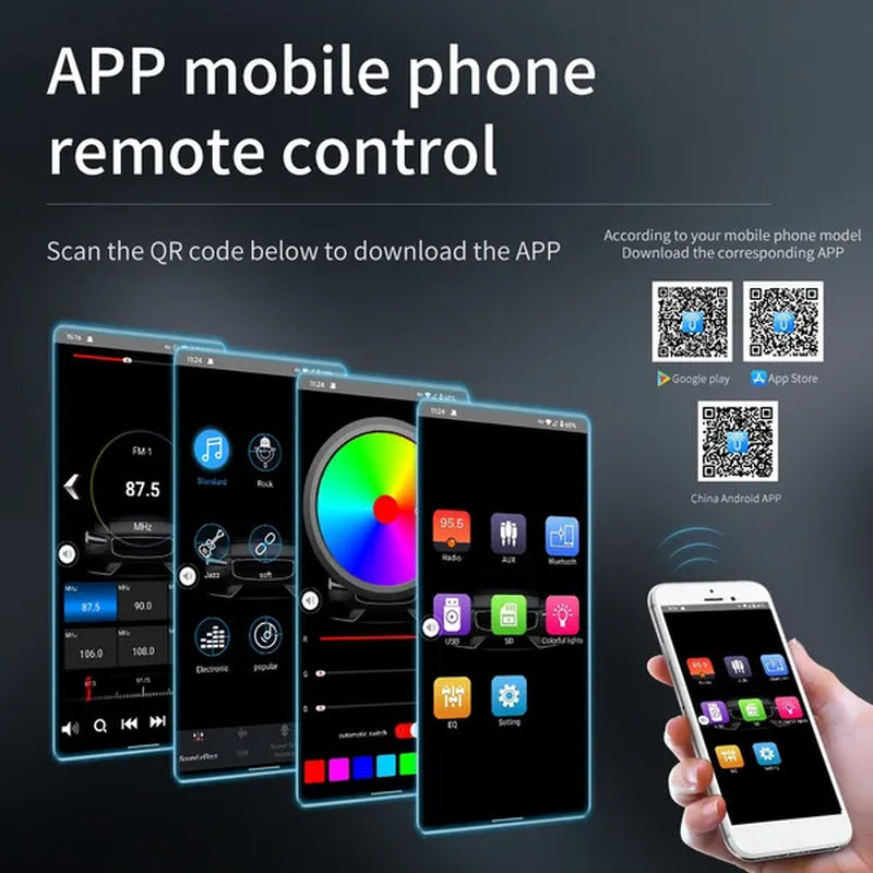 UNITOPSCI 12V 1DIN In-Dash Car Radio Stereo Autoradio Bluetooth Digital Audio Music Car Radio MP3 Player with Remote Control Bluetooth/Fm/Usb/Sd/Aux-In Colorful Lights