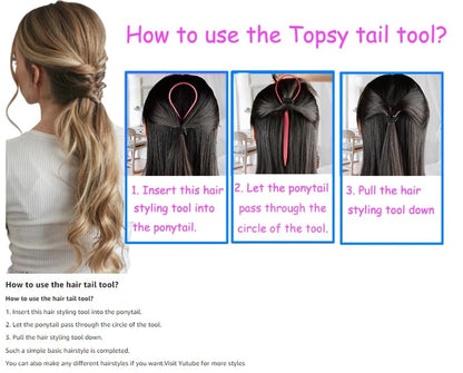 Topsy Tail Hair Tool - Ponytail Maker, French Braid Loop, and Hair Styling Gift for Women Who Have Everything