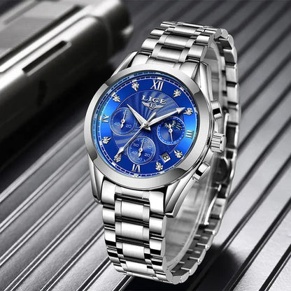 LIGE Luxury Ladies Watch Women Waterproof Rose Gold Steel Strap Women Wrist Watches Top Brand Bracelet Clocks Relogio Feminino