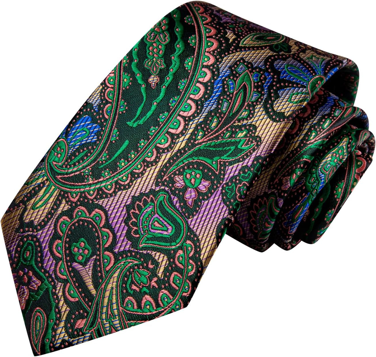 Silk Paisley Ties for Men Necktie Pocket Square Cufflinks Set Foral Tie Sets Formal Business