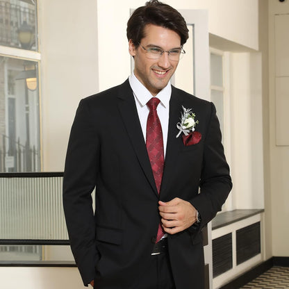 Ties for Men Silk Extra Long Tie and Pocket Square Classic Plaid Checkered 63 Inches Men'S Neckties Business