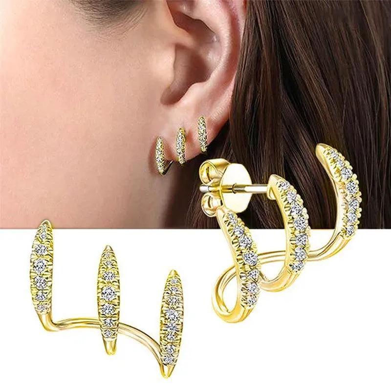 Fashion Jewelry 925 Sterling Silver Diamond Popular Exaggeration Heteromorphism Earrings