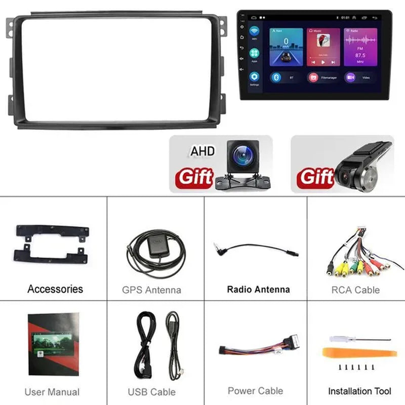 UNITOPSCI New【For Mercedes-Benz Smart 2005-2010】2Din Android 11 Car Stereo Radio 9'' HD Touch Screen Car MP5 Player Autoradio GPS Support Hifi WIFI Bluetooth Mirror Link FM/RDS Radio with AHD Camera& DVR