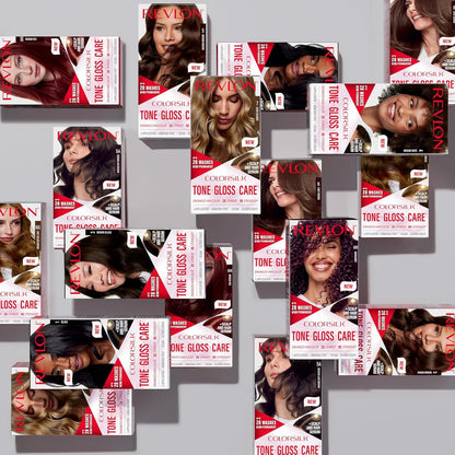 Colorsilk Tone + Gloss + Care Demi Permanent Hair Color, Dye Kit with Leave-In Scalp and Haircare Serum, 2X Shinier, 4X Stronger, 1 Black, 4.5 Fl Oz