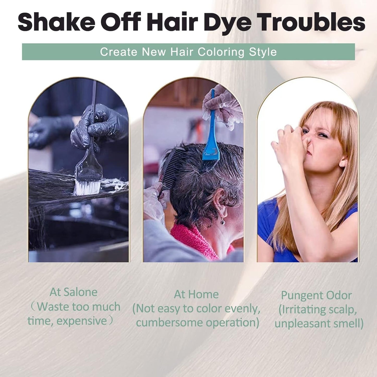 10 PCS  Hair Shampoo Instant Hair Dye for Men Women, Black Color - Simple to Use - Hair Dye Permanent - Last 30 Days - Natural Ingredients for Woman&Man