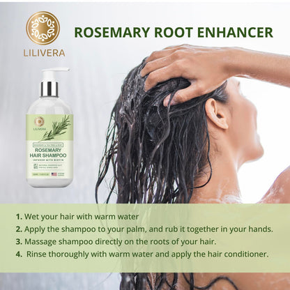 Rosemary Hair Growth Shampoo for Hair Loss, Thinning Hair for Men and Women - Mint Strengthening Shampoo with Tea Tree Oil Bition - 11.8 Fl. Oz