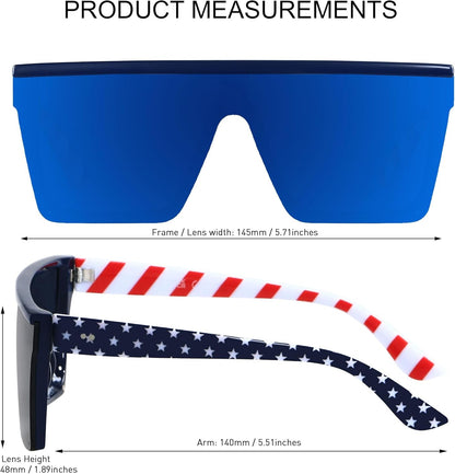 Square Oversized Sunglasses for Women Men Big Flat Top Fashion Shield Large UV Protection Rimless Shades