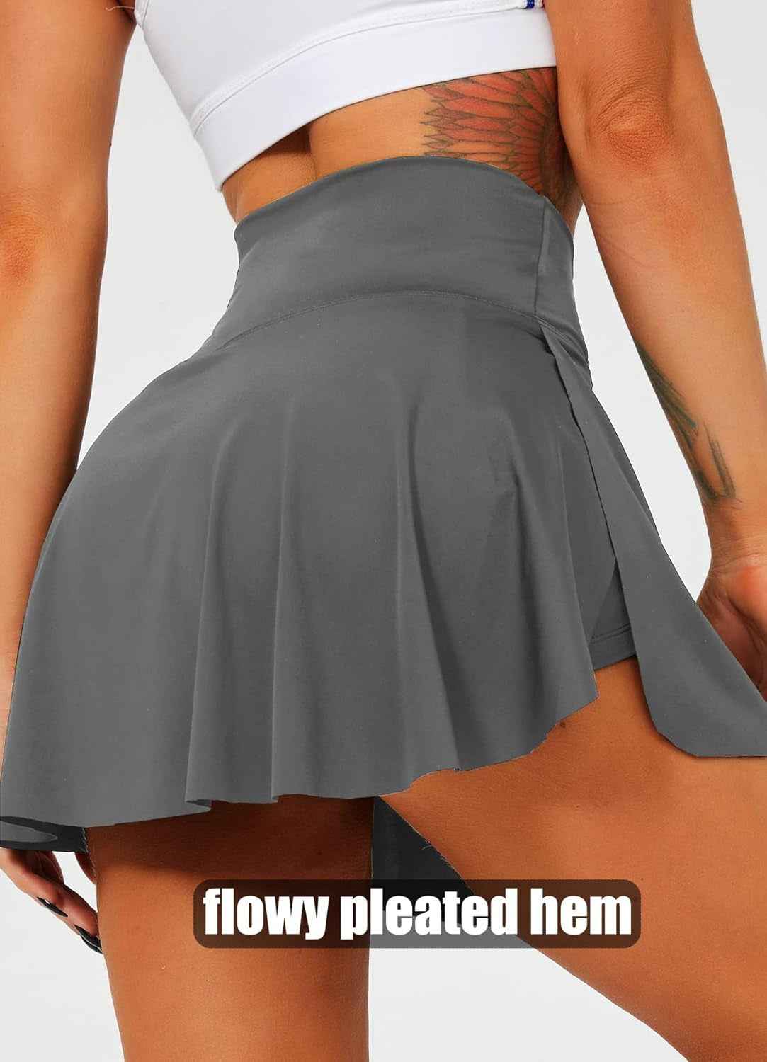 Women Tennis Skirts with Pockets High Waisted Golf Skirts Athletic Skorts Pleated Mini Skirt Workout Sport Pickleball