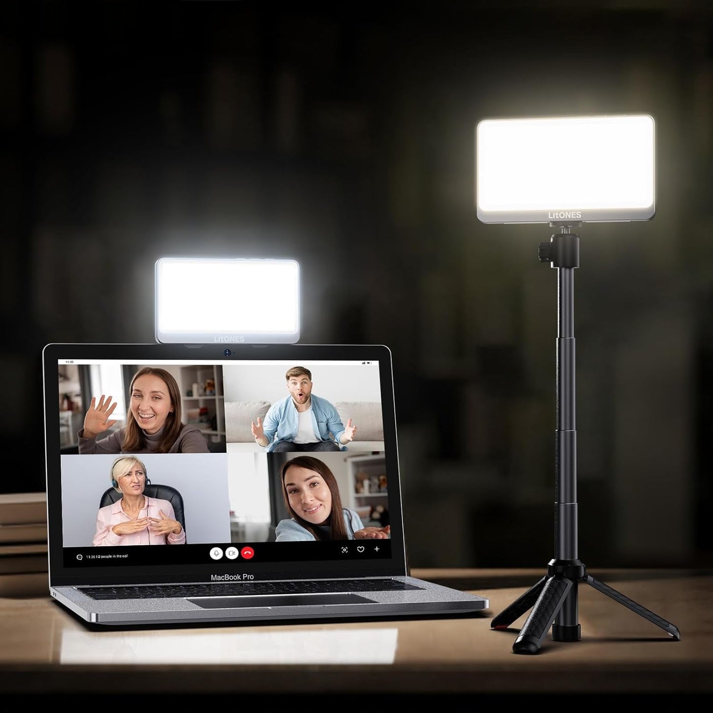 1Unit  Zoom Lighting for Computer, 30 Light Modes, Portable Video Conference Lighting for Laptop, Ring Light for Desk, Zoom Call, Video Call, Video Conferencing, Remote Working Space Gray