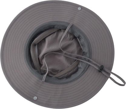 Wide Brim Sun Hat for Men Breathable Cowboy Boonie Hat UPF 50+ Sun Protection Bucket Hat for Fishing Hiking