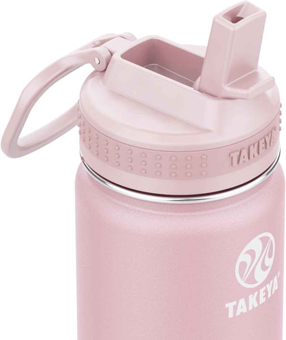 Actives Kids 14 Oz Vacuum Insulated Stainless Steel Water Bottle with Straw Lid, Blush