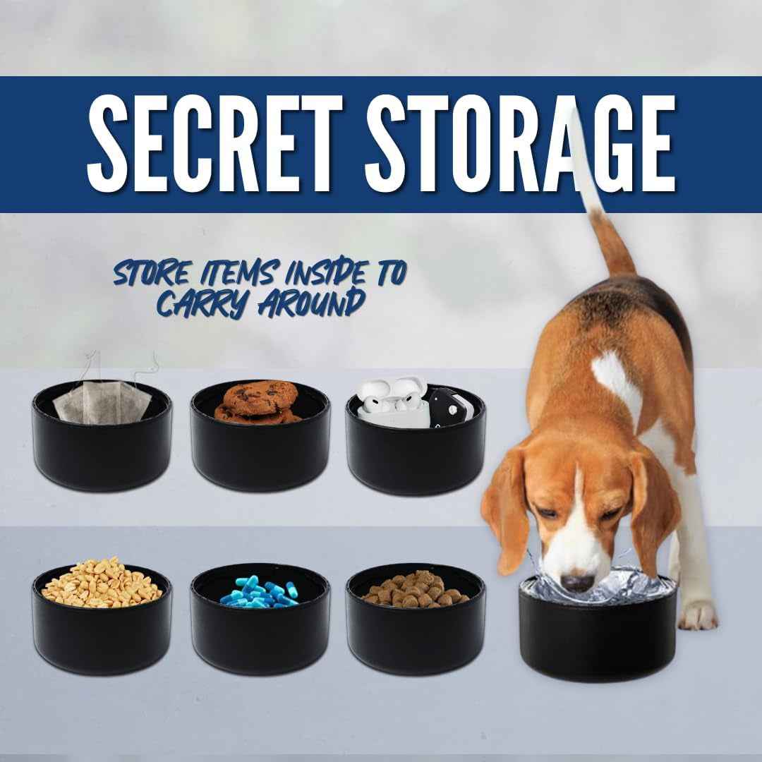 WON Stainless Steel Insulated Water Bottle with Storage Compartment for Pills, Dog Food, Snacks, Keys, Cash and Valuables - 32Oz Metal Vacuum Flask for Cold & Hot Drinks - Diversion Safe Water Bottle