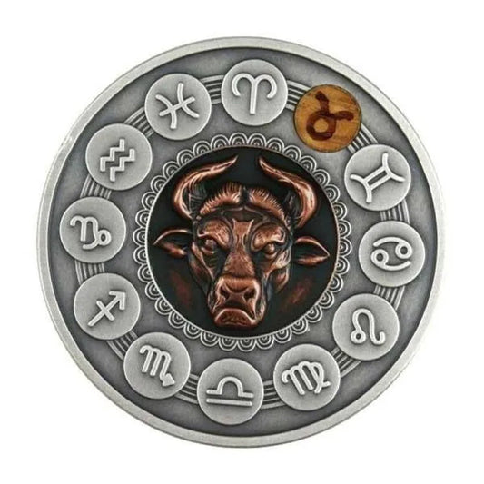 Zodiac 12 Constellation Relief Painting Commemorative Coins Replica Collectible Souvenir Gift