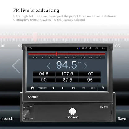 Amprime 1Din Android Car Radio Wifi Car Multimedia GPS Navigation Autoradio Bluetooth Stereo Radio FM AUX USB Auto Audio Player