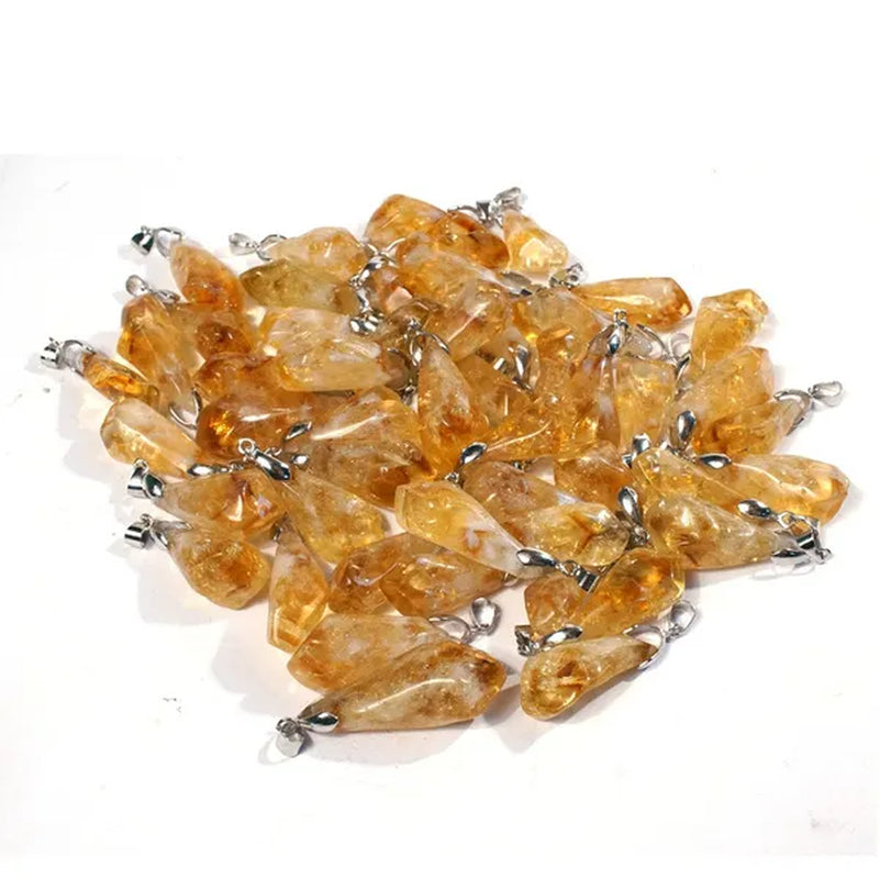 Yellow Crystal Citrine Pendant / Real Raw Citrine / Healing Crystal / Natural Stone Jewerly / Gemstone Necklace