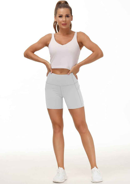 Women'S High Waist Workout Shorts Breathable Dolphin Split Elastic Lounge Yoga Shorts