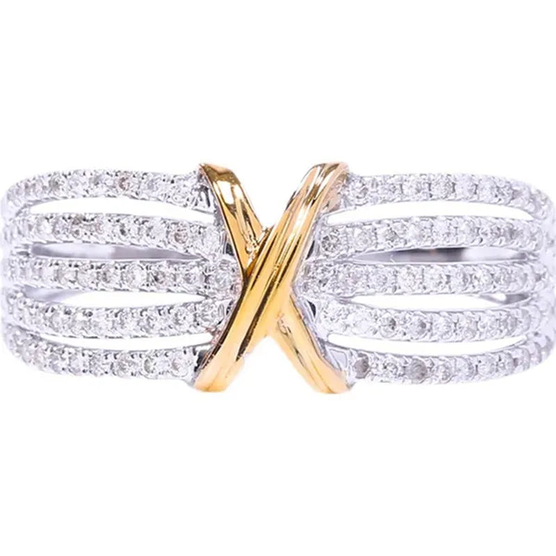 Women'S Fashion White Zircon Ring Elegant Bride Proposal Engagement Wedding Party Band Anniversary Gift Promise Rings