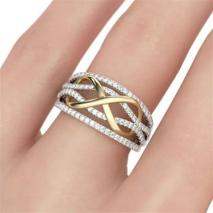 Wedding Engagement Ring Love Diamond Infinity Bowknot Rings for Women Rhinestone Jewelry