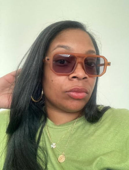 Vintage Square 70S Flat Aviator Sunglasses Women Men Classic Retro Stylish Frame UV400 Sunglasses B2622