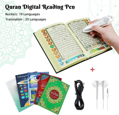 Quran Reading Pen,  16GB Electronic Reader Pen Word-By-Word Digital Rechargeable Holy Quran Recorder 25 Reciters and Languages 6 Books, Ramadan Gift for Kids Adults Orange