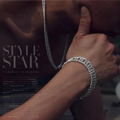NEW! Exquisite Men Solid Heavy 925 Sterling Silver Smooth Necklace Bracelet Curb Chain Jewelry