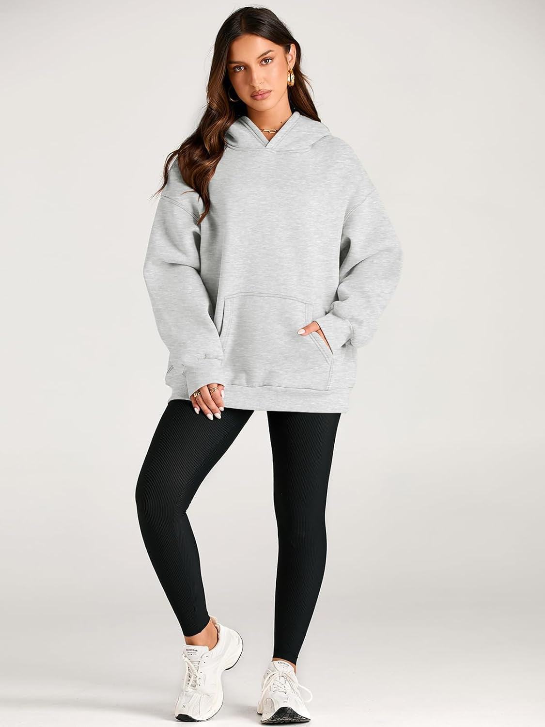 Womens Oversized Hoodies Fleece Sweatshirts Sweaters Spring Outfits 2025 Pullover Fall Winter Clothes