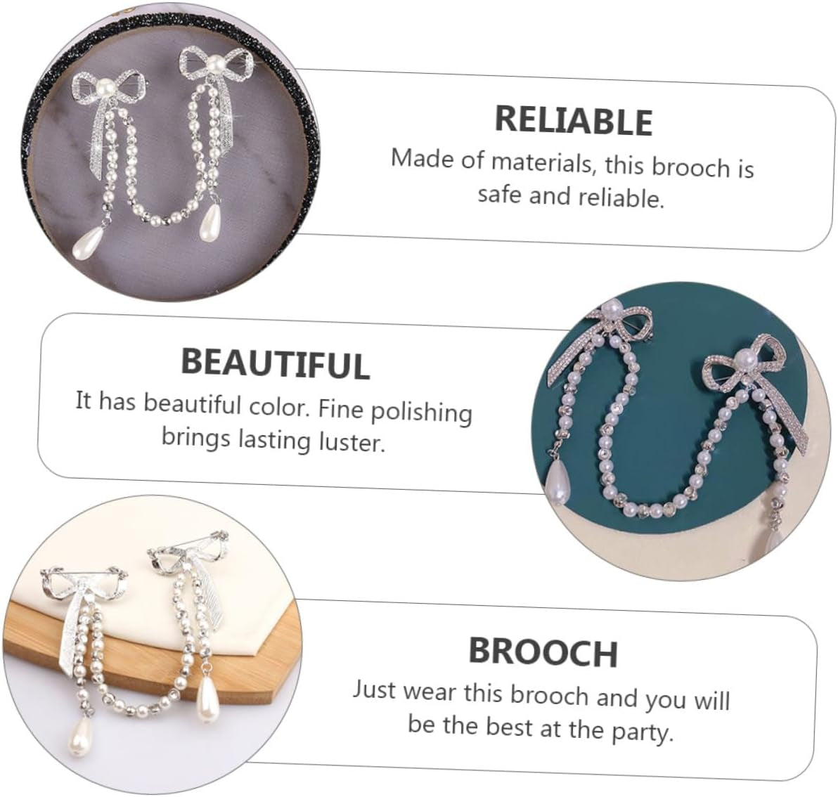 Unique Brooches for Women Pearl Butterfly Corsage Tassel Brooch Elegant Diamond Breast Pin Chain for Women Lady Pin Brooch for Parties