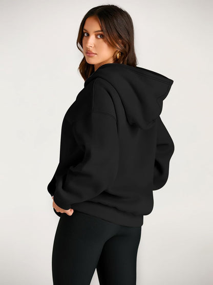 Womens Oversized Hoodies Fleece Sweatshirts Sweaters Spring Outfits 2025 Pullover Fall Winter Clothes