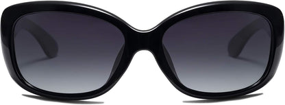 Vintage Square Sunglasses for Women Polarized UV Protection Havana Frame