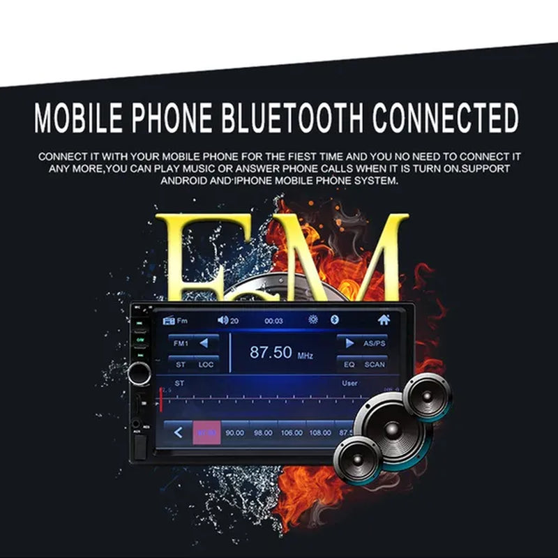 Amprime 2 Din Car Radio 7" LCD Touch Screen Autoradio 7018B Multimedia Player Bluetooth Car Stereo Radio Support Mirror-Link Rear View Camera