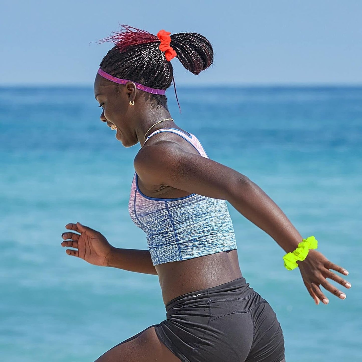 Waterproof Neon Scrunchies Gym Scrunchie - Water-Resistant Hair Ties Pool Scrunchie 16 Colors Elastic Hair Bands Ponytail Holder Beach Scrunchies, Party Size Scrunchie, Hair Tie for Women