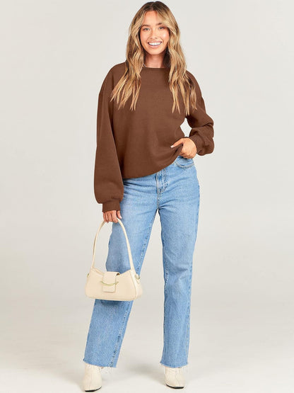 Women'S Sweatshirts Hoodies Crewneck Oversized Fleece Pullover Sweaters Cute Top Y2K Teen Girls Preppy Clothes 2024