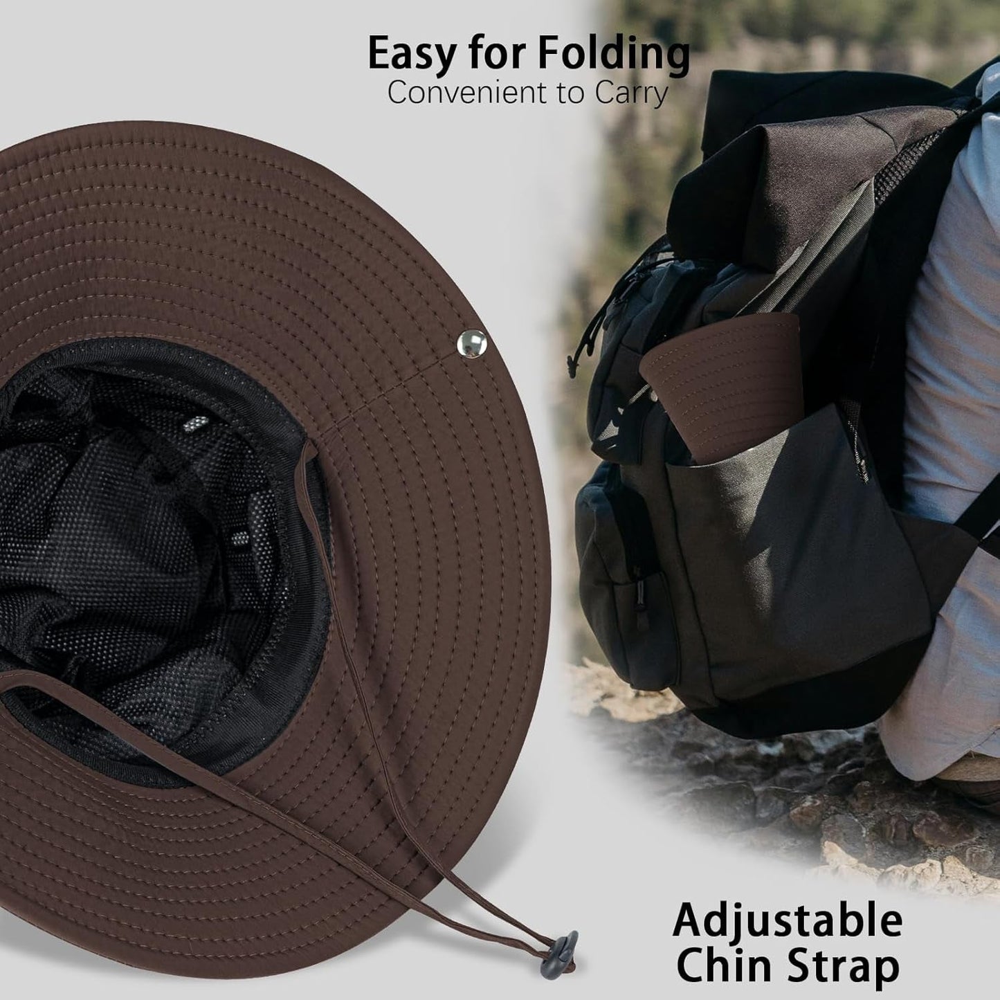 Sun Hats for Men Women Wide Brim Boonie Hat UPF 50+ Bucket Hats Hiking Fishing Outdoor Summer Safari UV Protection Hat