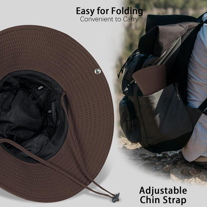 Sun Hats for Men Women Wide Brim Boonie Hat UPF 50+ Bucket Hats Hiking Fishing Outdoor Summer Safari UV Protection Hat