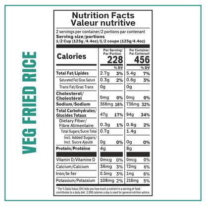 Veg Fried Rice Microwavable Rice Pack of 6, 8.8Oz Instant Rice Ready in 90 Seconds - Dinner Sides | Vegetable Rice | Ready to Eat | Prepared Foods | Side Dish | Flavored Rice