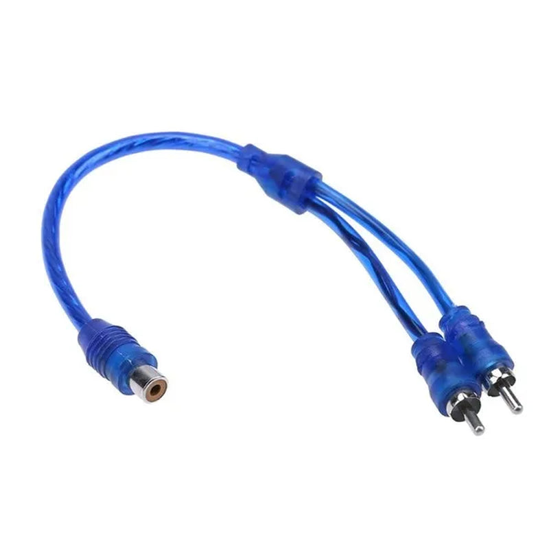 1Pc 30Cm 2 RCA Male to 1 RCA Female Copper Aluminum Cable for Car Audio Plated Coaxial Aux Cable for Laptop TV DVD Amplifier