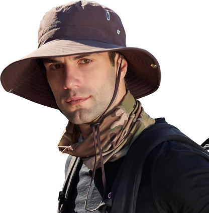 Sun Hats for Men Women Wide Brim Boonie Hat UPF 50+ Bucket Hats Hiking Fishing Outdoor Summer Safari UV Protection Hat