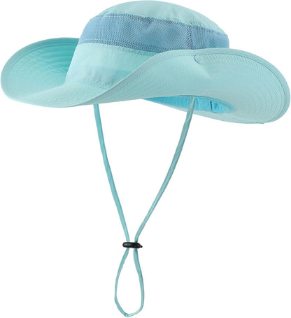 Wide Brim Sun Hat for Men Breathable Cowboy Boonie Hat UPF 50+ Sun Protection Bucket Hat for Fishing Hiking