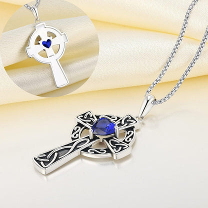 Women'S Cross Pendant Necklace Sterling Silver Celtic Knot Filigree Infinity Cubic Zirconia Crucifix Jewelry