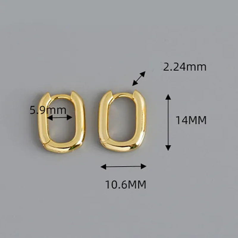 Small Gold Plated Oval Hoop Earrings Hypoallergenic Gold Huggie Earrings for Women, Silver Gold U Shaped Small Hoop Earrings