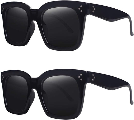 Vintage Women Oversized Sunglasses Designer Luxury Square Sun Glasses UV400 Protection Flat Lens