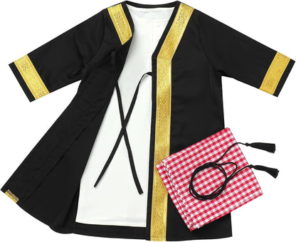 Muslim Baby Boys Prayer Outfit Abaya Toddler Kids Kaftan Newborn Infant Islamic Clothing Cardigan Robe Head Scarf Set