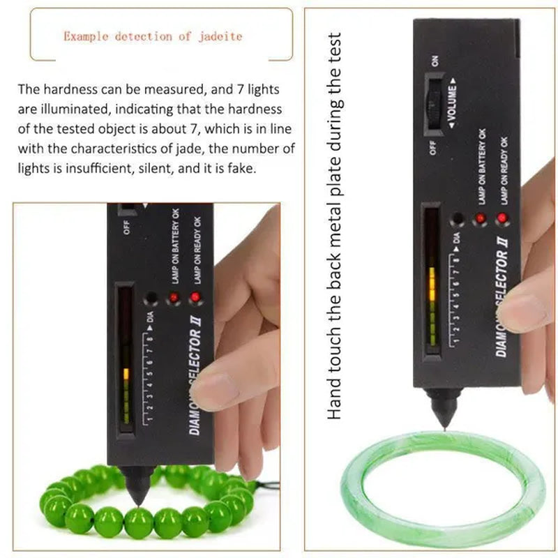 1PC Diamond Tester Gemstone Gem Selector Jewelry Watcher Tool LED Diamond Indicator Test Pen(Without Battery)