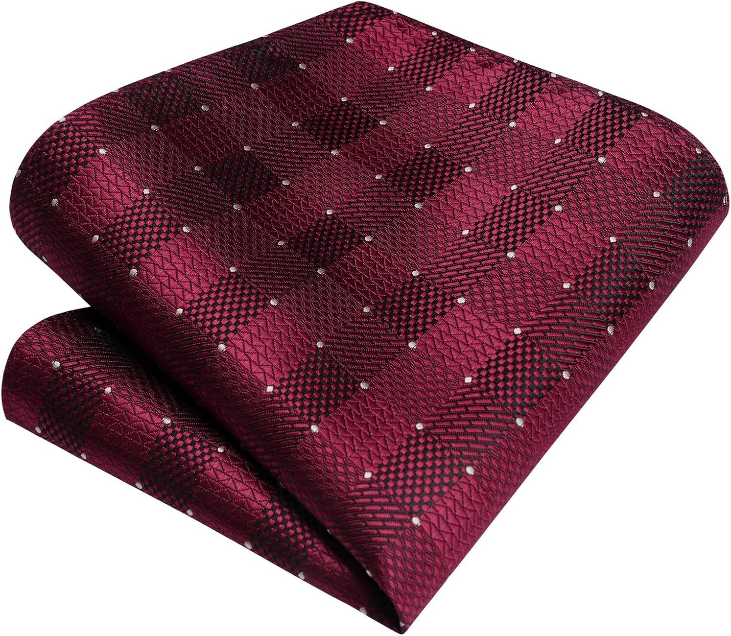 Ties for Men Silk Extra Long Tie and Pocket Square Classic Plaid Checkered 63 Inches Men'S Neckties Business