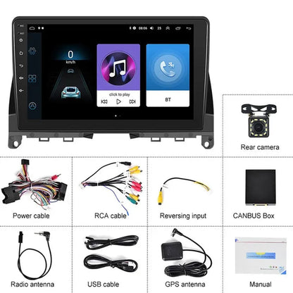 PODOFO【2+32G】HD 9'' Android 10.1 Car Radio Stereo with GPS Navigation Wifi Bluetooth FM/RDS for Mercedes-Benz W204 2006-2011 with 12LED Camera/ DVR (Optional)