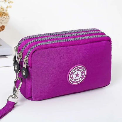 Fashion Women Wallet Credit Card Key Phone Holder Zipper Purses and Handbags Designer Wristlet Waterproof Nylon Clutch Bag Coin Purse
