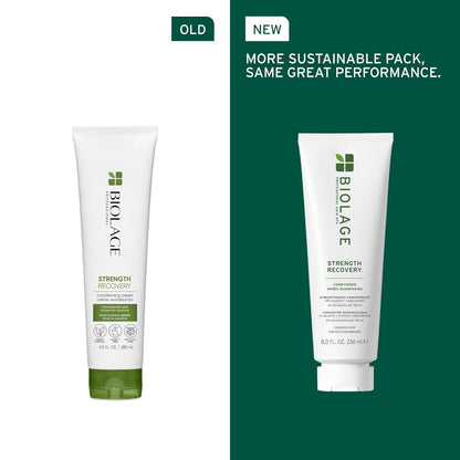 Biolage Strength Recovery Conditioner - Moisturizes & Strengthens Damaged Hair, Softness & Shine, Olive Squalane & Vegan Proteins, Paraben-Free, Vegan, Packaging May Vary